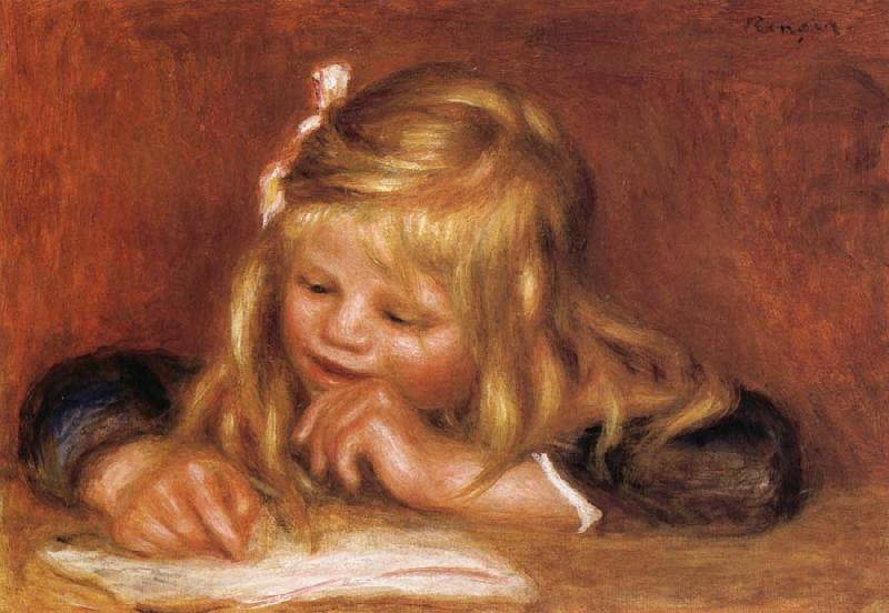 Pierre Renoir Coco Reading France oil painting art